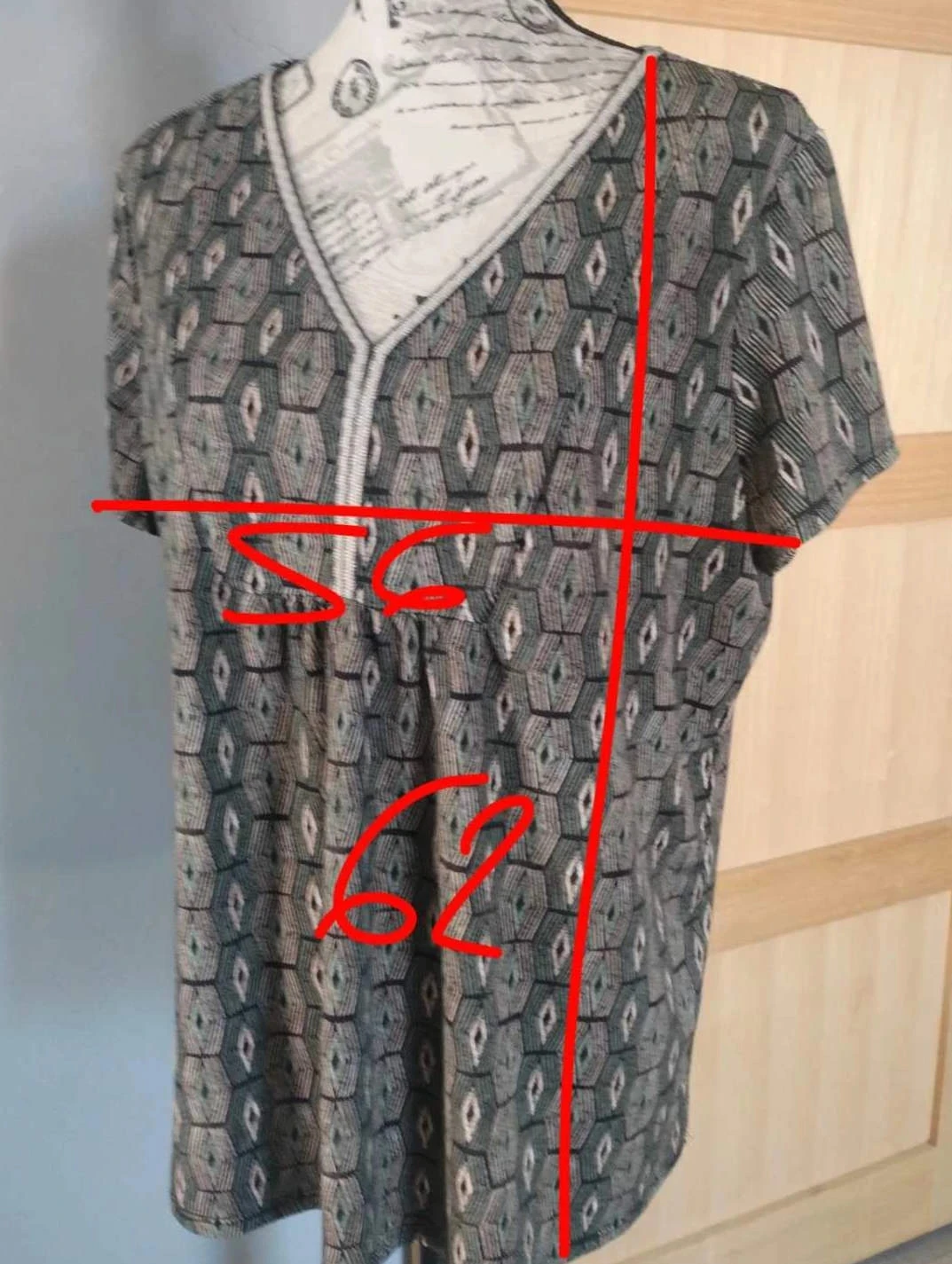 Grey/green variegated tunic, Armand Thiery, size 46 – photo 7
